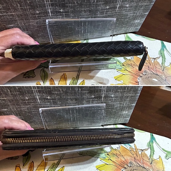 Bottega Veneta Intrecciato Nappa Leather Black Zip Wallet - Picture 5 of 13